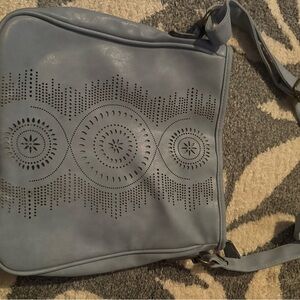 Maurices Perforated Blue Crossbody Bag
